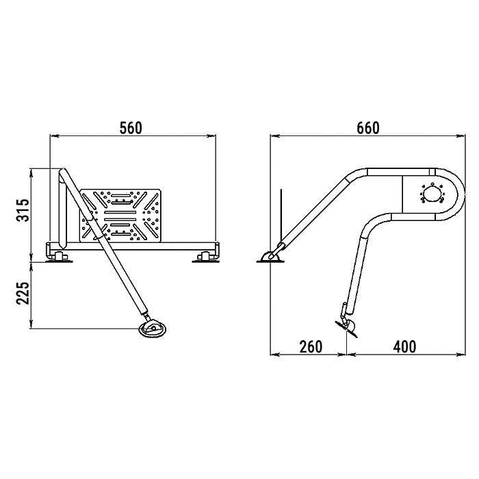 Стойка рулевая с креплением на баллон надувной лодки 25мм в Энгельсе