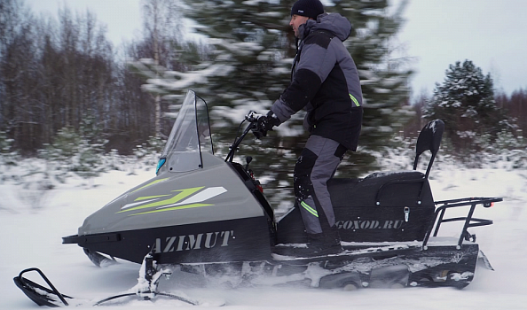 Миниснегоход Бурлак Азимут 24 л.с. , эл.запуск, реверс, тормоз гидравл, капот серый в Энгельсе