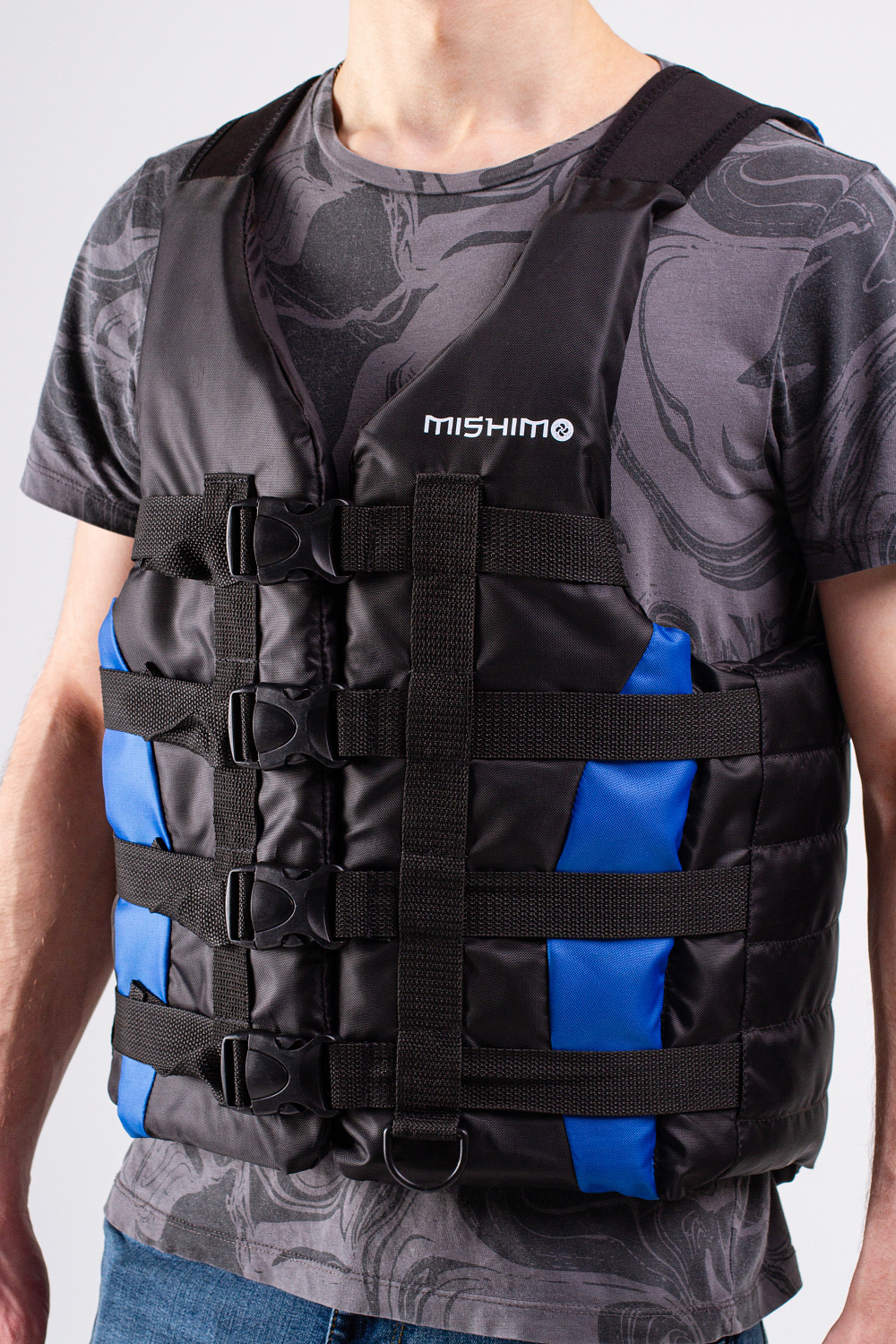 Жилет спасательный MISHIMO PRO Премиум качества Черно-синий в Энгельсе