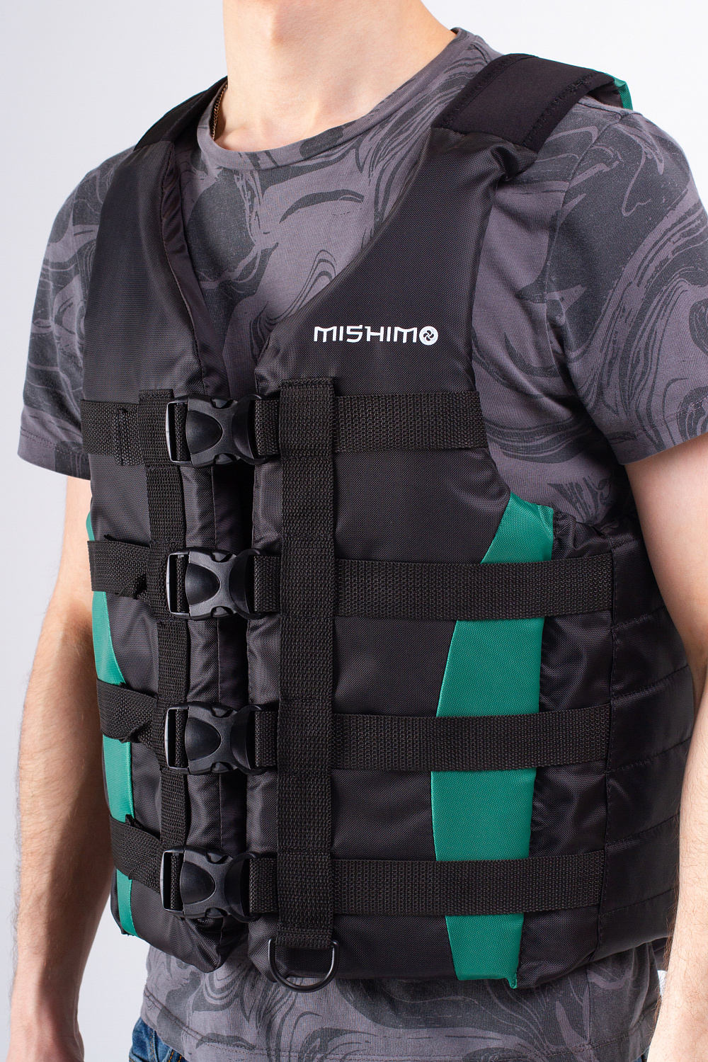 Жилет спасательный MISHIMO PRO Премиум качества Черно-зеленый в Энгельсе