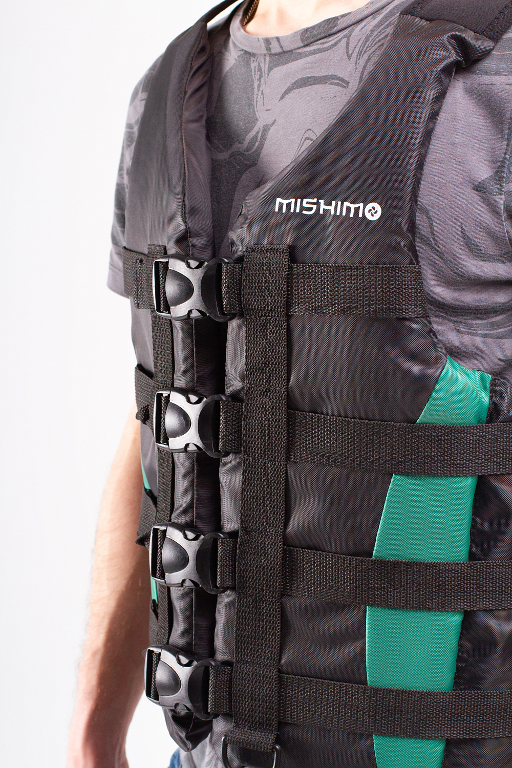 Жилет спасательный MISHIMO PRO Премиум качества Черно-зеленый в Энгельсе