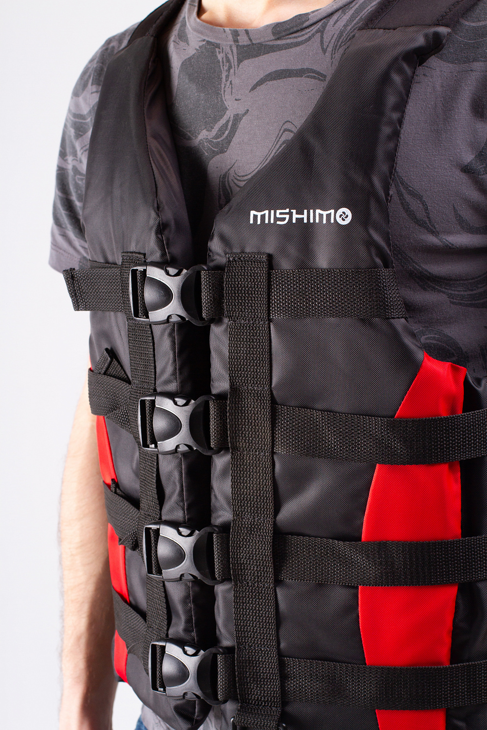 Жилет спасательный MISHIMO PRO Премиум качества Черно-красный в Энгельсе