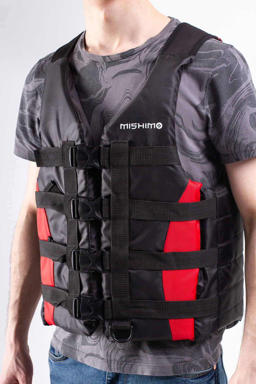 Жилет спасательный MISHIMO PRO Премиум качества Черно-красный в Энгельсе